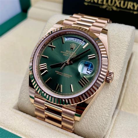 rolex day date 41 green dial|Rolex Day-Date 40mm price.